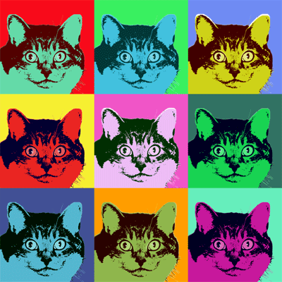 cat pop art print
