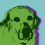 green dog picture